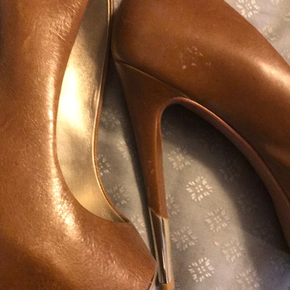 Camel Brown Real Leather Heels - Picture 3 of 4